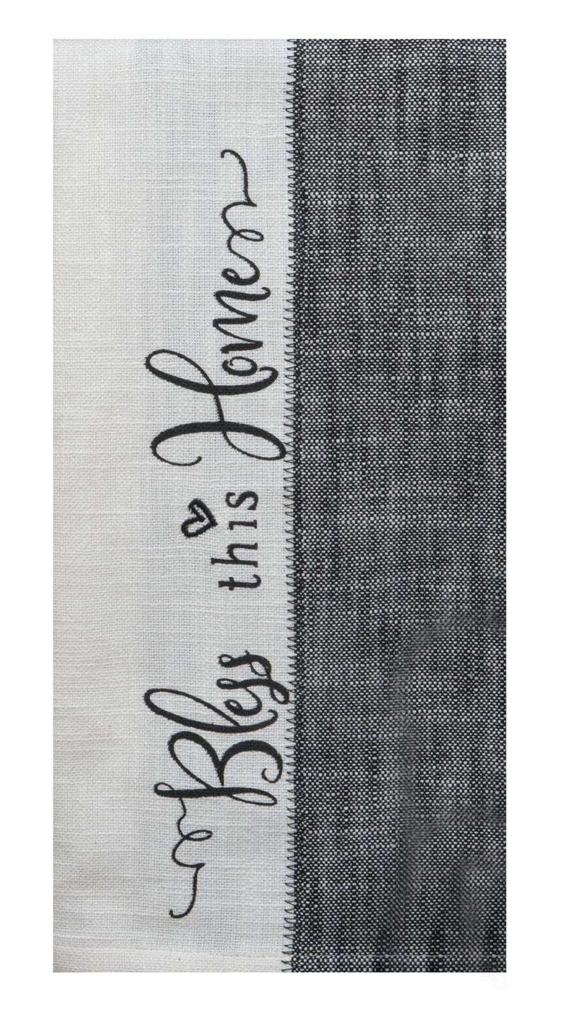 Kay Dee 4 Piece Black and White Farmhouse Country Kitchen Linen Set - 2 Towels, Oven Mitt and Pocket Pot Holder - Image 4